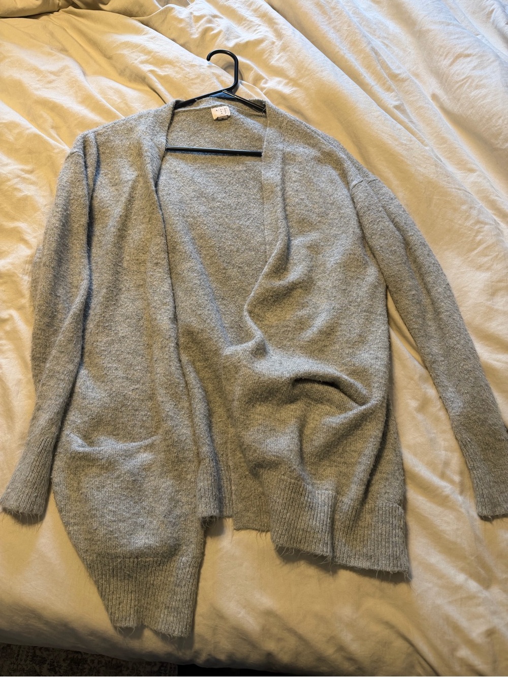 a new day Light Gray Open-Front Knit Cardigan